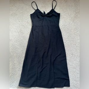 Black Side Slit Midi Dress from American Eagle